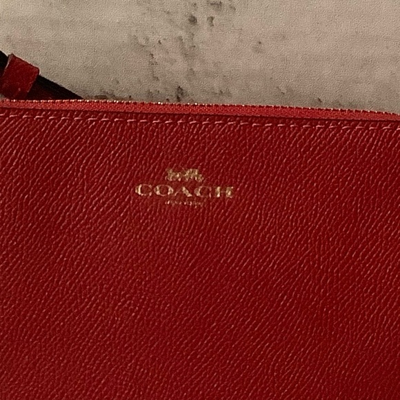 Coach Red Corner Zip Wristlet - Picture 3 of 4
